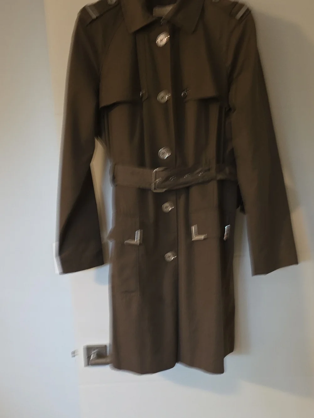 Michael Kors Olive Green Belted Trench Coat
